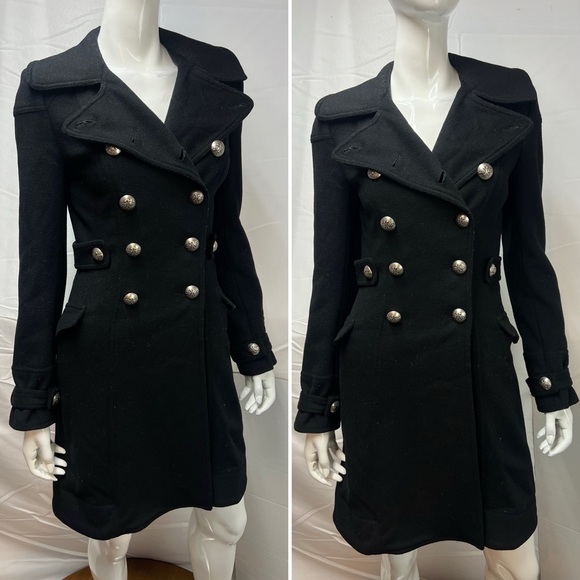 Anthropologie Millard Fillmore XS Double Breasted Wool/Cashmere Military Coat - Picture 3 of 8